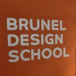 Brunel Design School on an orange background