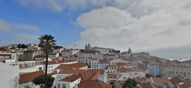 View above rooftops of Alfama