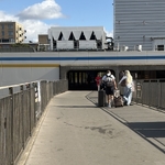 Gateway to Stevenage centre via a rather dismall concrete pedestrian bridge