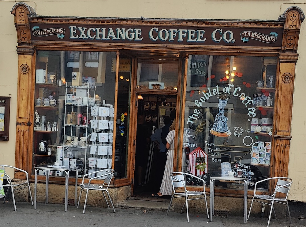 Exchange Coffee Co front of café
