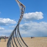 Metal sculpture on Hastings beach