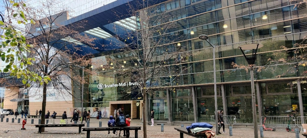 Outside Brussels Midi station