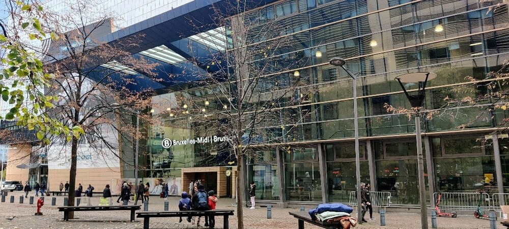 Outside Brussels Midi station