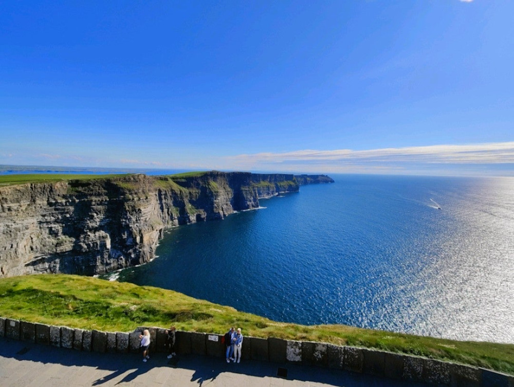 Cliffs of Moher with clear sky backdrop