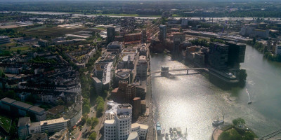 View south of river from Düsseldorf TV tower