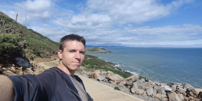 Calum on The Mumbles coastal footpath