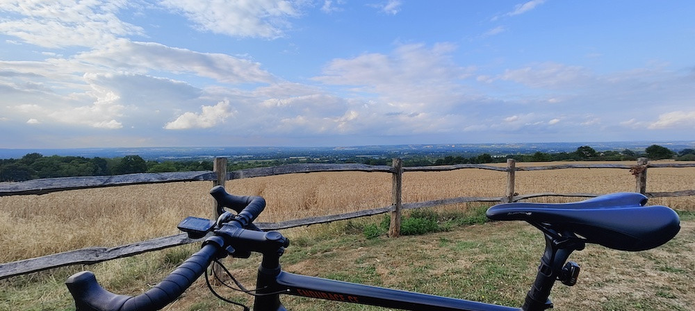 Brenchley vantage point with black bicycle in foreground