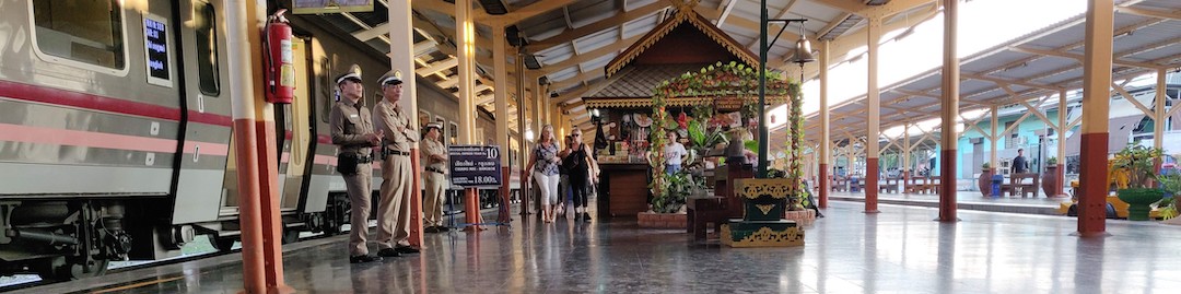 Staff on the platform at Chiang Mai railway station