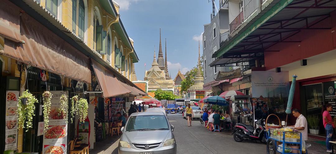 View of Wat Pho from Tha Tian Market