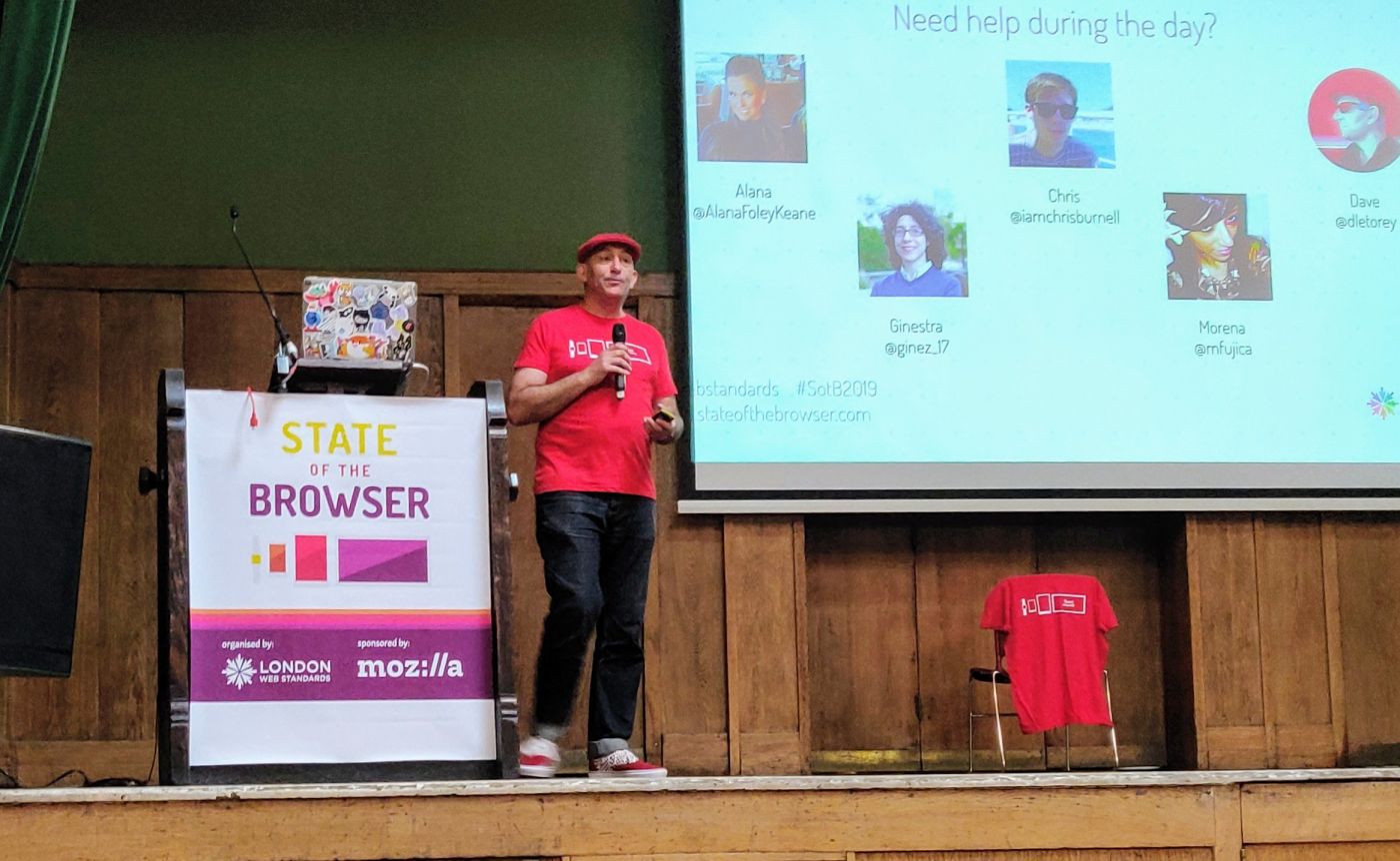 Dave Letorey at Conway Hall introduction to State of the Browser 2019