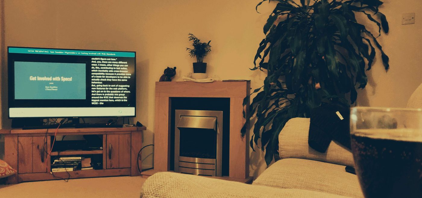 View inside lounge of television
