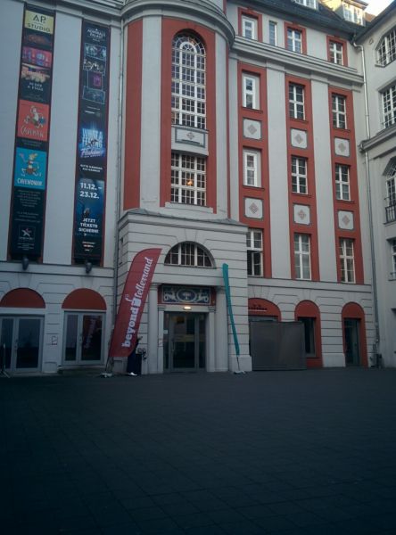 View of Admiralspalast. Found a quiet spot to wait for the next airport train, just happens to be a BTConf happening here.