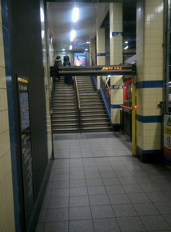 View of Aldgate East London Underground Station. Tube Status: Empty file