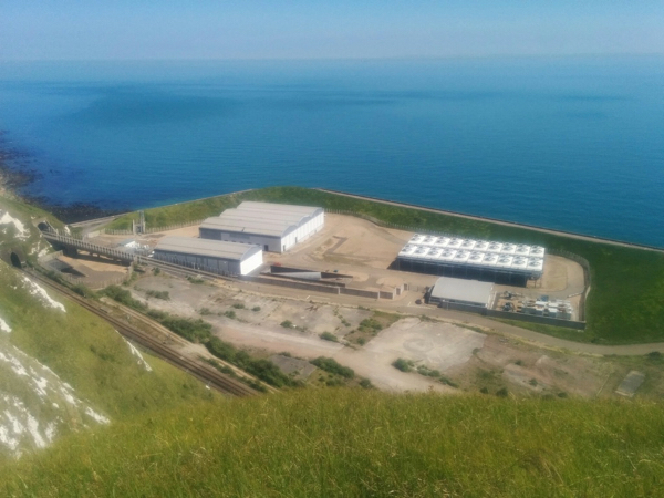 View of Samphire Hoe. Channel Tunnel entrance