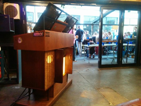 View of The Big Chill Bar. Pre-screening drinks