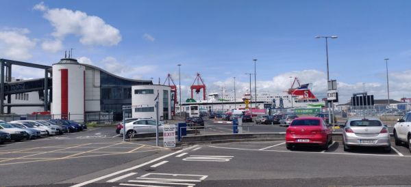 View of Irish Ferries. Back home the long way