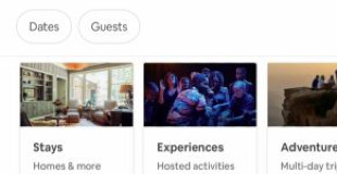 screenshot of Airbnb website on mobile