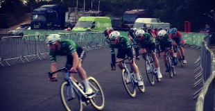 Canyon DHB powering round Brooklands this evening \#ovotourseries