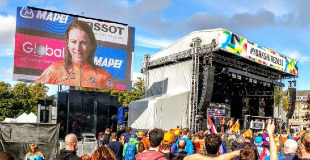 Outside at the Fan Zone for the UCI World Championhips in Harrogate
